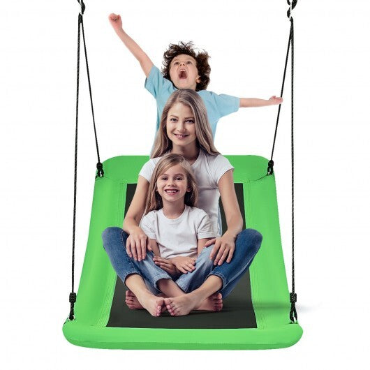 60 Inch Platform Tree Swing 700 lbs for Kids and Adults-Green - Color: Green W2B
