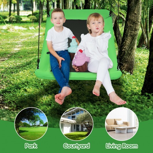 60 Inch Platform Tree Swing 700 lbs for Kids and Adults-Green - Color: Green W2B