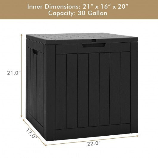 30 Gallon Deck Box Storage Container Seating Tools-Black - Color: Black W2B