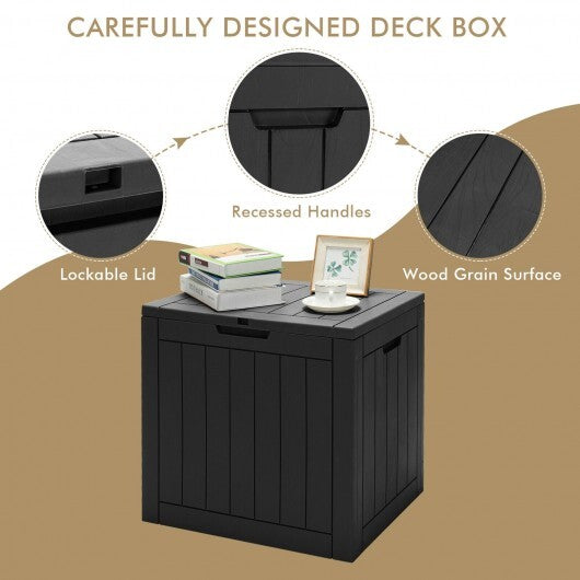 30 Gallon Deck Box Storage Container Seating Tools-Black - Color: Black W2B