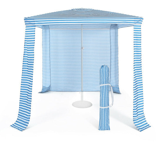 6.6 x 6.6 Feet Foldable and Easy-Setup Beach Canopy With Carry Bag-Blue W2B