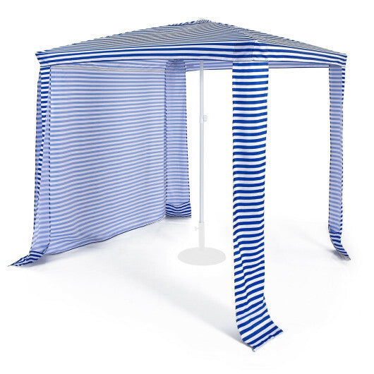 6.6 x 6.6 Feet Foldable and Easy-Setup Beach Canopy With Carry Bag-Blue W2B