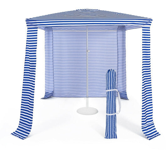6.6 x 6.6 Feet Foldable and Easy-Setup Beach Canopy With Carry Bag-Blue W2B