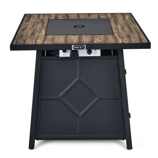 40 000 BTU 28 Inches Propane Gas Fire Pit Table With Cover W2B