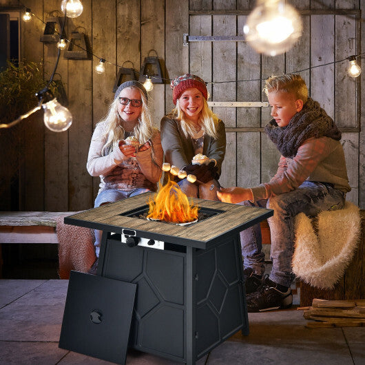 40 000 BTU 28 Inches Propane Gas Fire Pit Table With Cover W2B