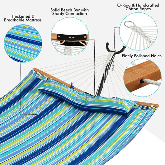 Patio Hammock Foldable Portable Swing Chair Bed with Detachable Pillow W2B