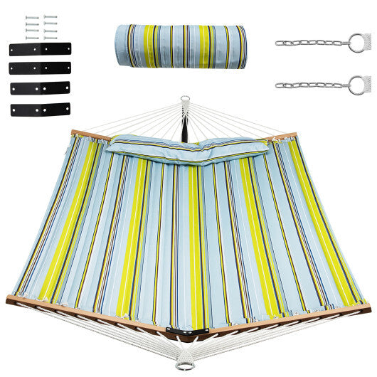Patio Hammock Foldable Portable Swing Chair Bed with Detachable Pillow W2B