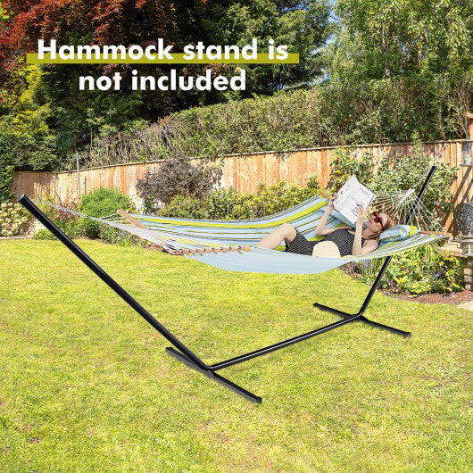 Patio Hammock Foldable Portable Swing Chair Bed with Detachable Pillow W2B