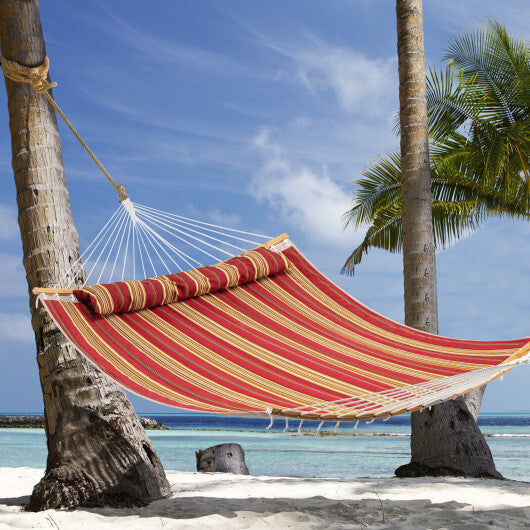 Outdoor Hammock with Detachable Pillow-Red W2B