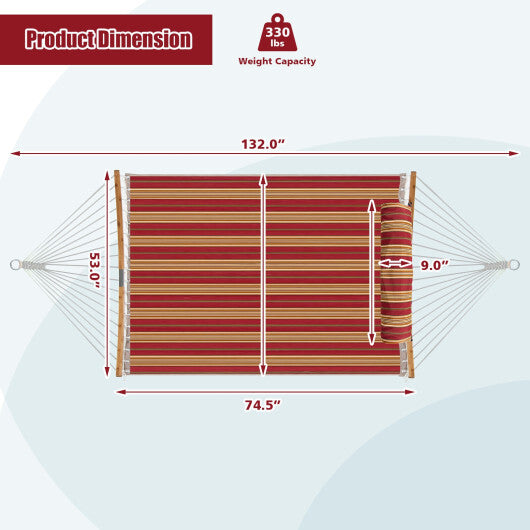 Outdoor Hammock with Detachable Pillow-Red W2B