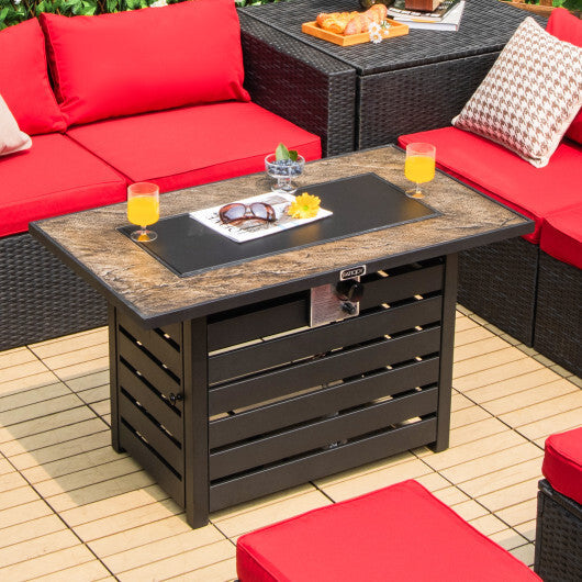 42 Inch 50000 BTU Propane Fire Pit Table with Ore Powder Surface W2B