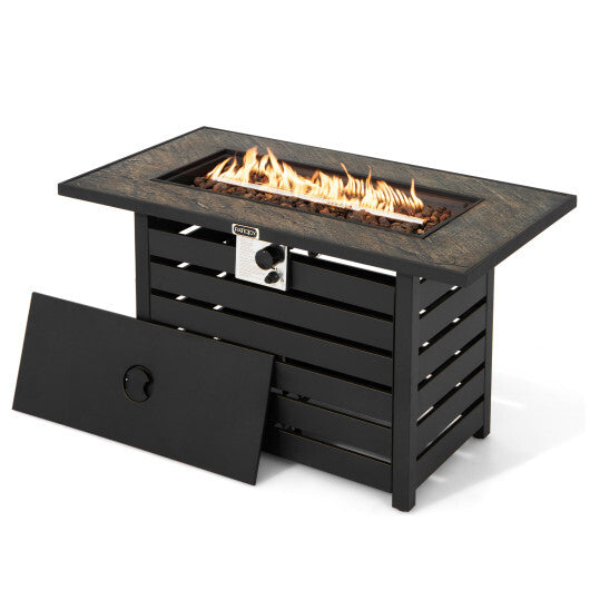 42 Inch 50000 BTU Propane Fire Pit Table with Ore Powder Surface W2B