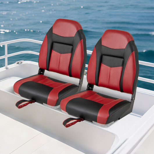 High Back Folding Boat Seat Set with Sponge Cushion-1 Piece