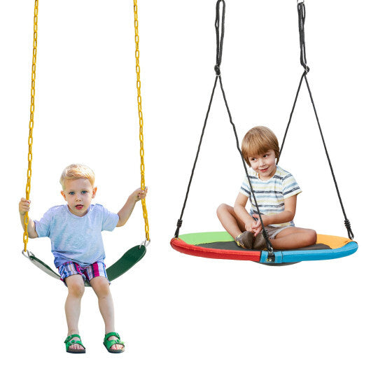 2-Pack Swing Set Swing Seat Replacement and Saucer Tree Swing (Without Stand) W2B