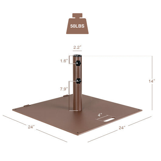 50 LBS Weighted 24 Inch Square Patio Umbrella Base W2B