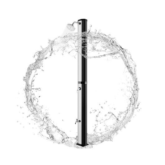 7.2 Feet 9.3 Gallon Solar Heated Shower with Adjustable Head and Foot Tap W2B