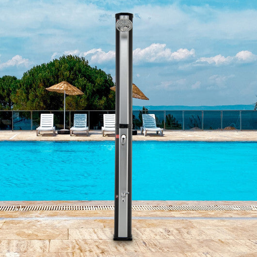 7.2 Feet 9.3 Gallon Solar Heated Shower with Adjustable Head and Foot Tap W2B