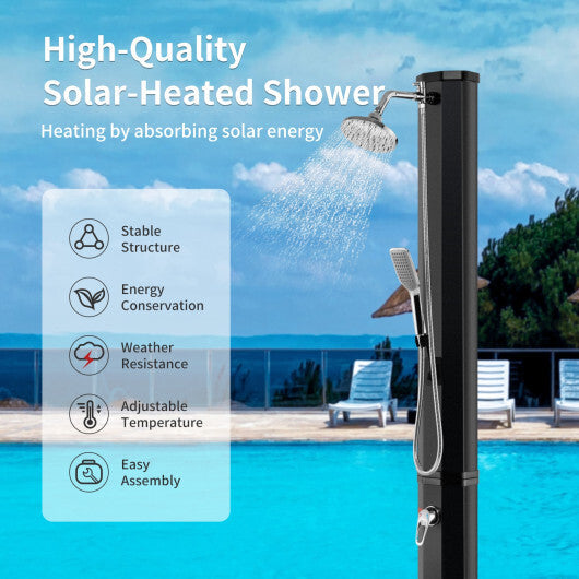 7.2 Feet 9.3 Gallon Solar Heated Shower with Hand and Foot Tap W2B