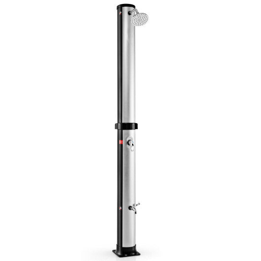 7.2 Feet Solar-Heated Outdoor Shower with Free-Rotating Shower Head-Black W2B