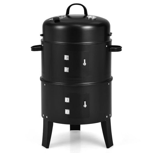 3-in-1 Charcoal BBQ Grill Cambo with Built-in Thermometer W2B