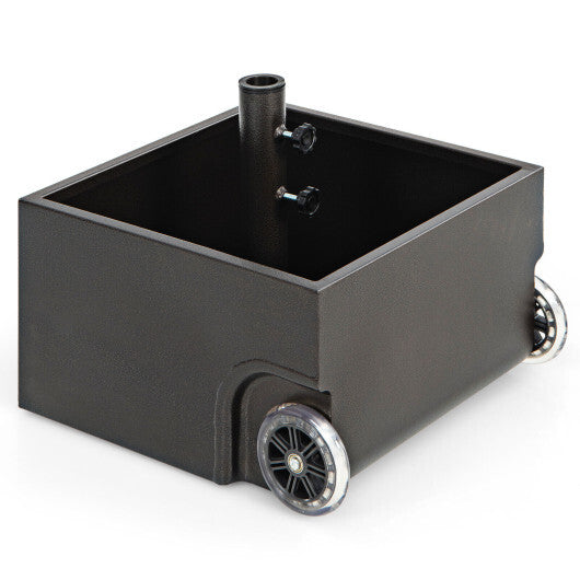 150 Pounds Patio Umbrella Base Stand Wheels Planter Outdoor-Coffee W2B