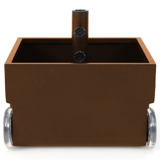150 Pounds Patio Umbrella Base Stand Wheels Planter Outdoor-Coffee W2B