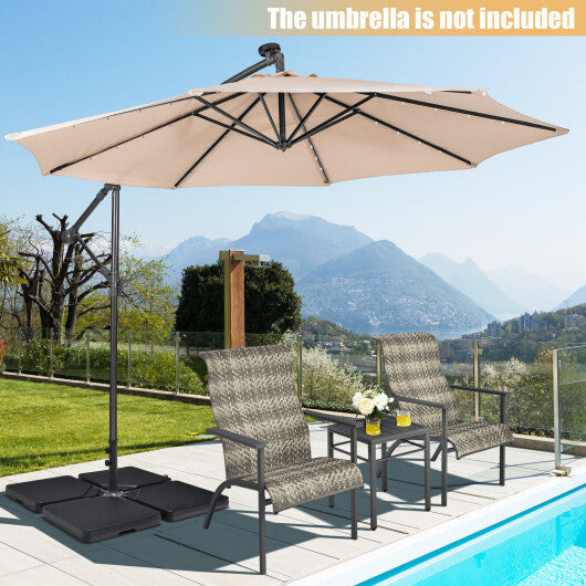 4 Pieces 13L Cantilever Offset Patio Umbrella Base with Easy-Fill Spouts W2B