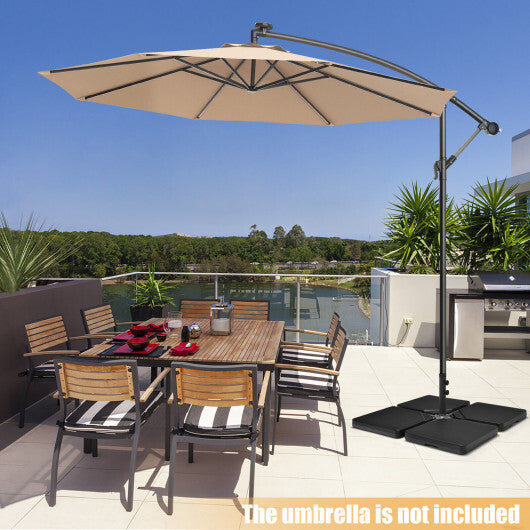 4 Pieces 13L Cantilever Offset Patio Umbrella Base with Easy-Fill Spouts W2B