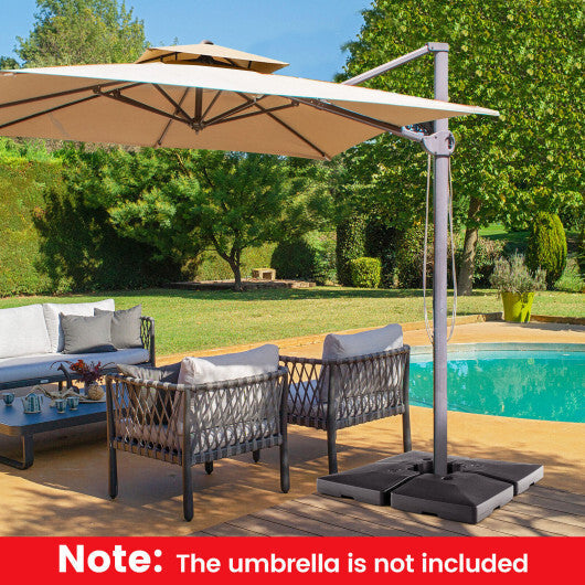 4-Piece 20L Cantilever Offset Patio Umbrella Base W2B