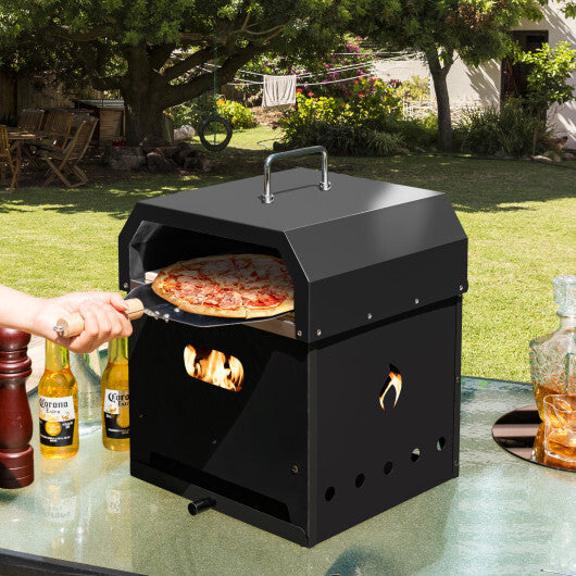 4-in-1 Outdoor Portable Pizza Oven with 12 Inch Pizza Stone W2B