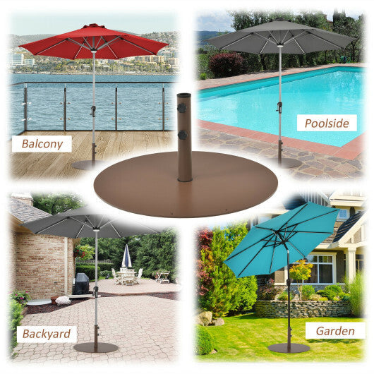 29.5 Inch Outdoor Steel Umbrella Base Stand for Backyard and Poolside W2B