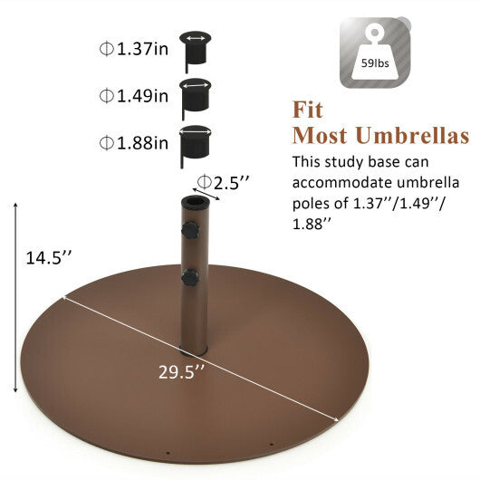 29.5 Inch Outdoor Steel Umbrella Base Stand for Backyard and Poolside W2B