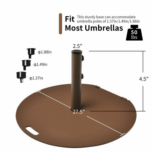 50 lbs Umbrella Base Stand with Wheels for Patio W2B