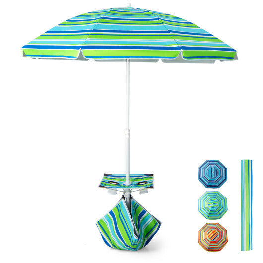6.5 Feet Patio Beach Umbrella with Waterproof Polyester Fabric-Orange
