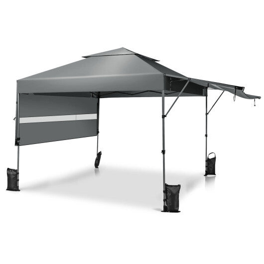 10 x 17.6 Feet Outdoor Instant Pop-up Canopy Tent with Dual Half Awnings-Pink W2B