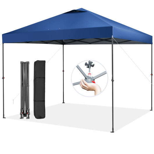 10 x 10 Feet Foldable Outdoor Instant Pop-up Canopy with Carry Bag-Gray W2B