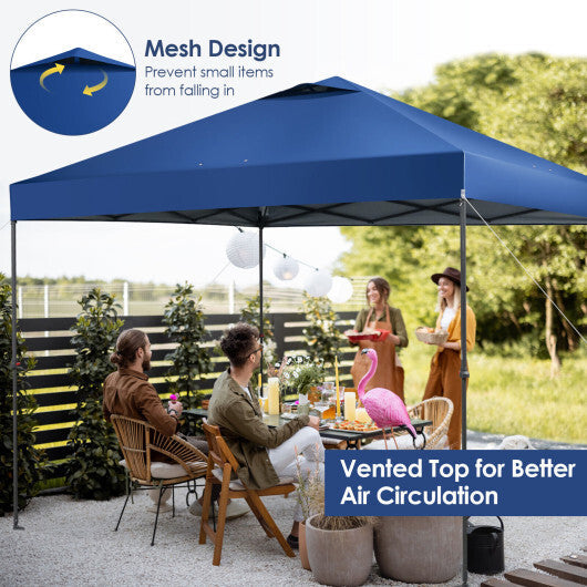 10 x 10 Feet Foldable Outdoor Instant Pop-up Canopy with Carry Bag-Gray W2B