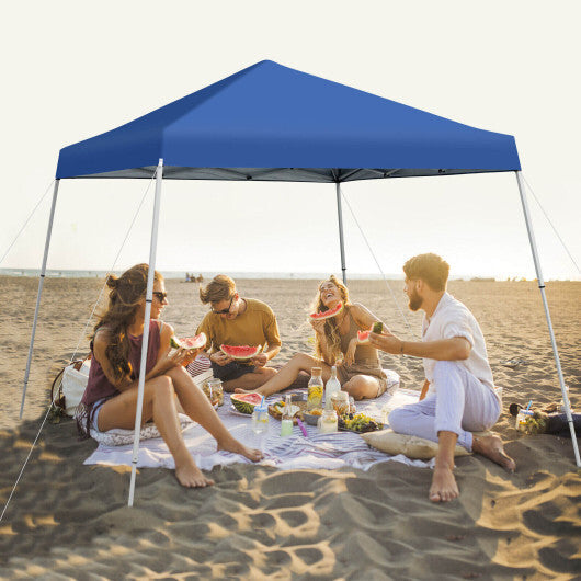 10 x 10 Feet Outdoor Instant Pop-up Canopy with Carrying Bag-Pink W2B