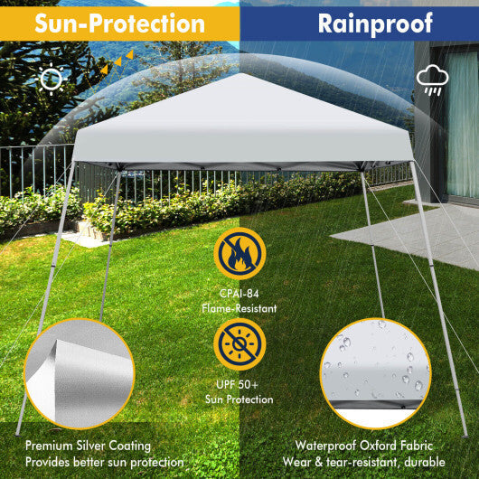 10 x 10 Feet Outdoor Instant Pop-up Canopy with Carrying Bag-Pink W2B