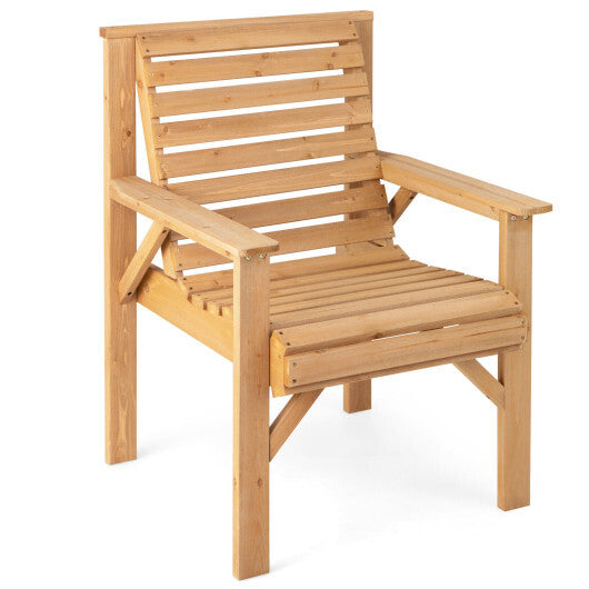 Outdoor Solid Fir Wood Chair with Inclined Backrest W2B