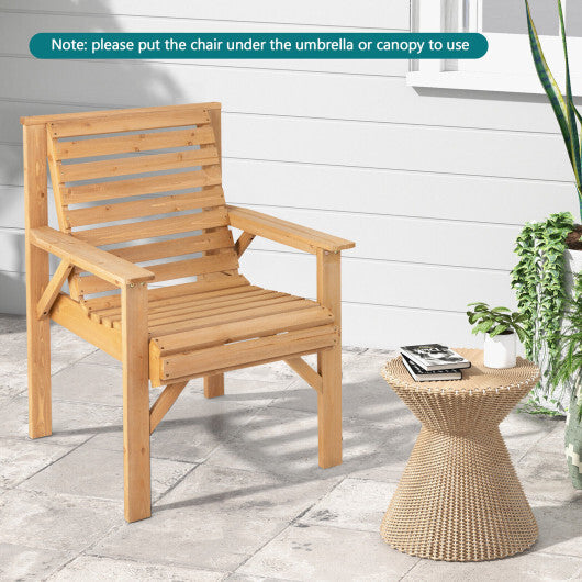 Outdoor Solid Fir Wood Chair with Inclined Backrest W2B