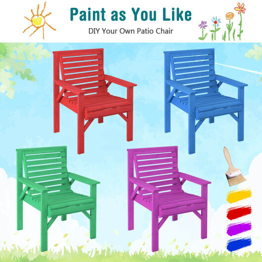 Outdoor Solid Fir Wood Chair with Inclined Backrest W2B