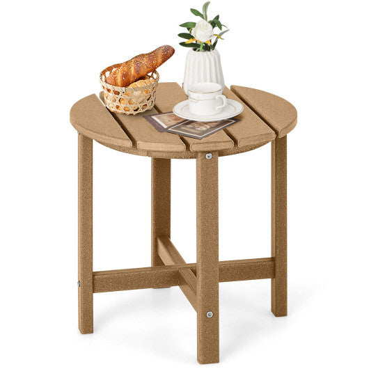 18 Inch Round Weather-Resistant Adirondack Side Table-Navy