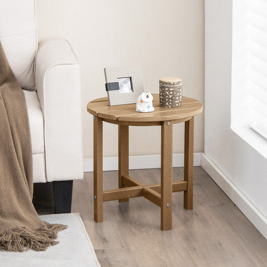 18 Inch Round Weather-Resistant Adirondack Side Table-Navy