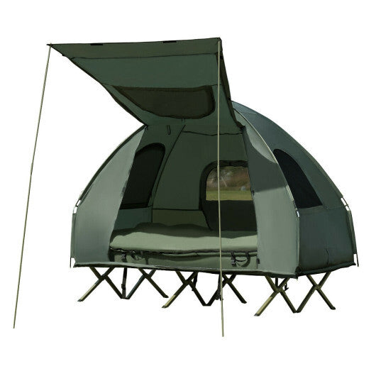 5-in-1 2-Person Foldable Outdoor Camping Tent Cot with Air Mattress and Sleeping Bag W2B