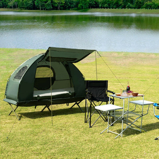 5-in-1 2-Person Foldable Outdoor Camping Tent Cot with Air Mattress and Sleeping Bag W2B