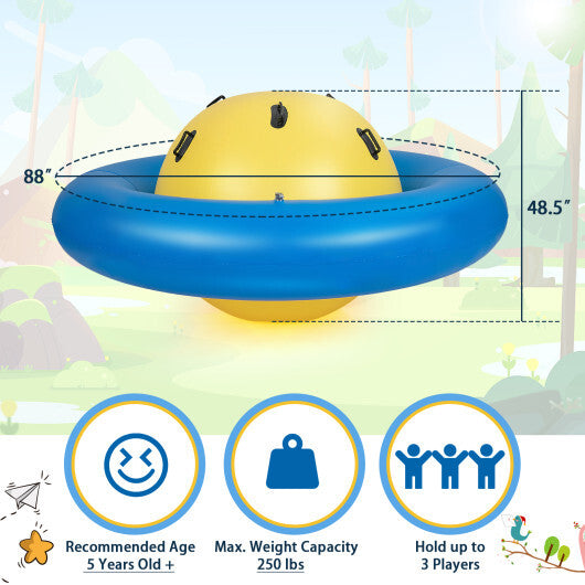7.5 Foot Giant Inflatable Dome Rocker Bouncer with 6 Built-in Handles for Kids-Blue W2B