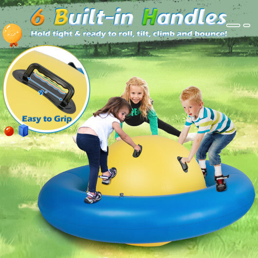 7.5 Foot Giant Inflatable Dome Rocker Bouncer with 6 Built-in Handles for Kids-Blue W2B