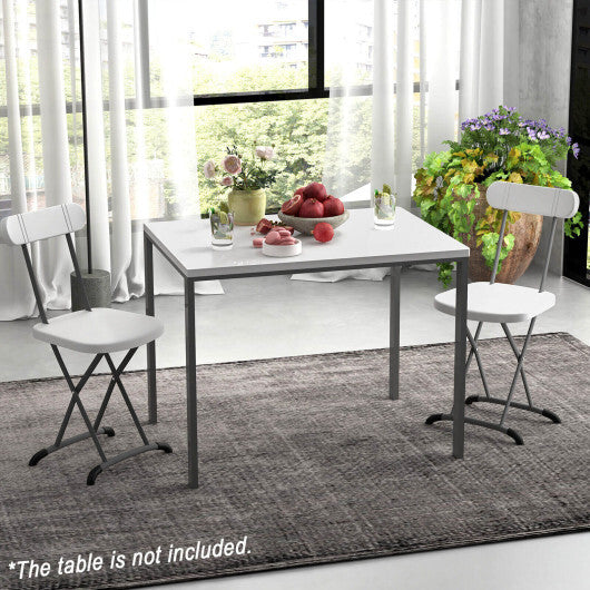 2 Pieces Outdoor Folding Chair Set with Sturdy Frame and Ergonomic Backrest-Black