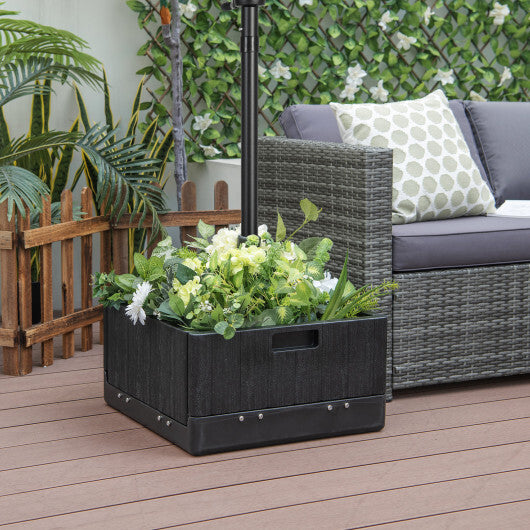 175 LBS Outdoor Fillable Umbrella Base with Table Tray-Black W2B